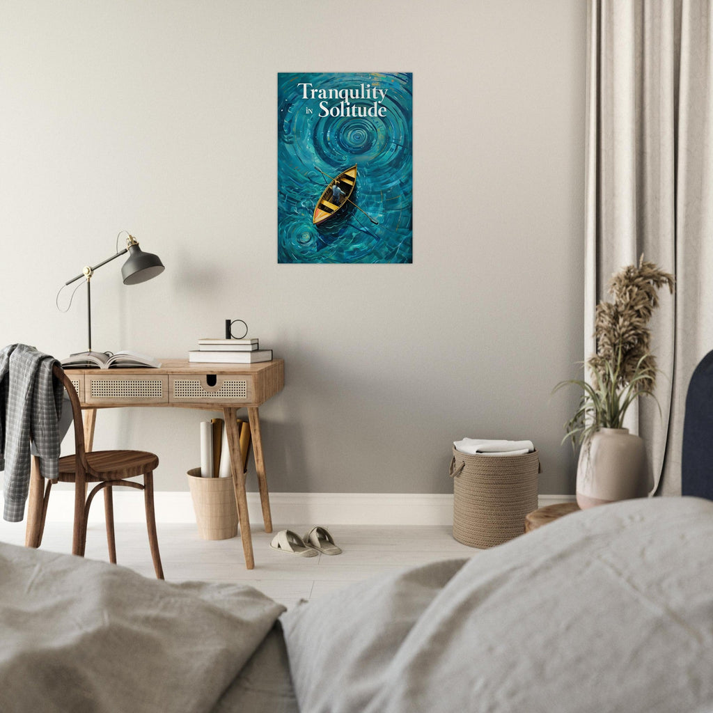 Surreal Boat Poster - Tranquility in Solitude - Stunning Teal Art Print
