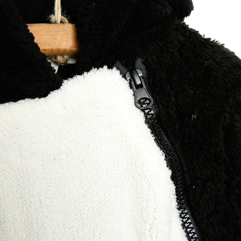 Midimod Newborn Welsoft Penguin Footed Jumpsuit - Black
