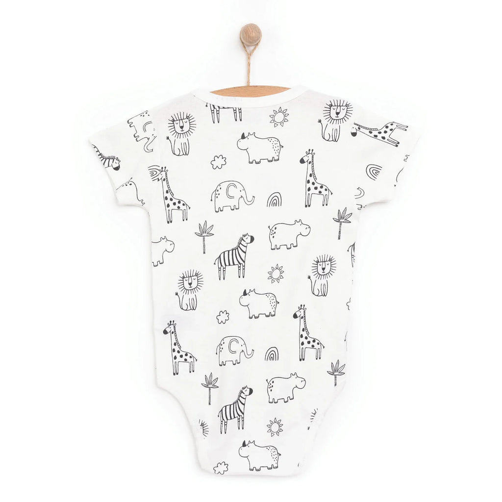 HelloBaby Boy Short Sleeve Bodysuit - Ecru
