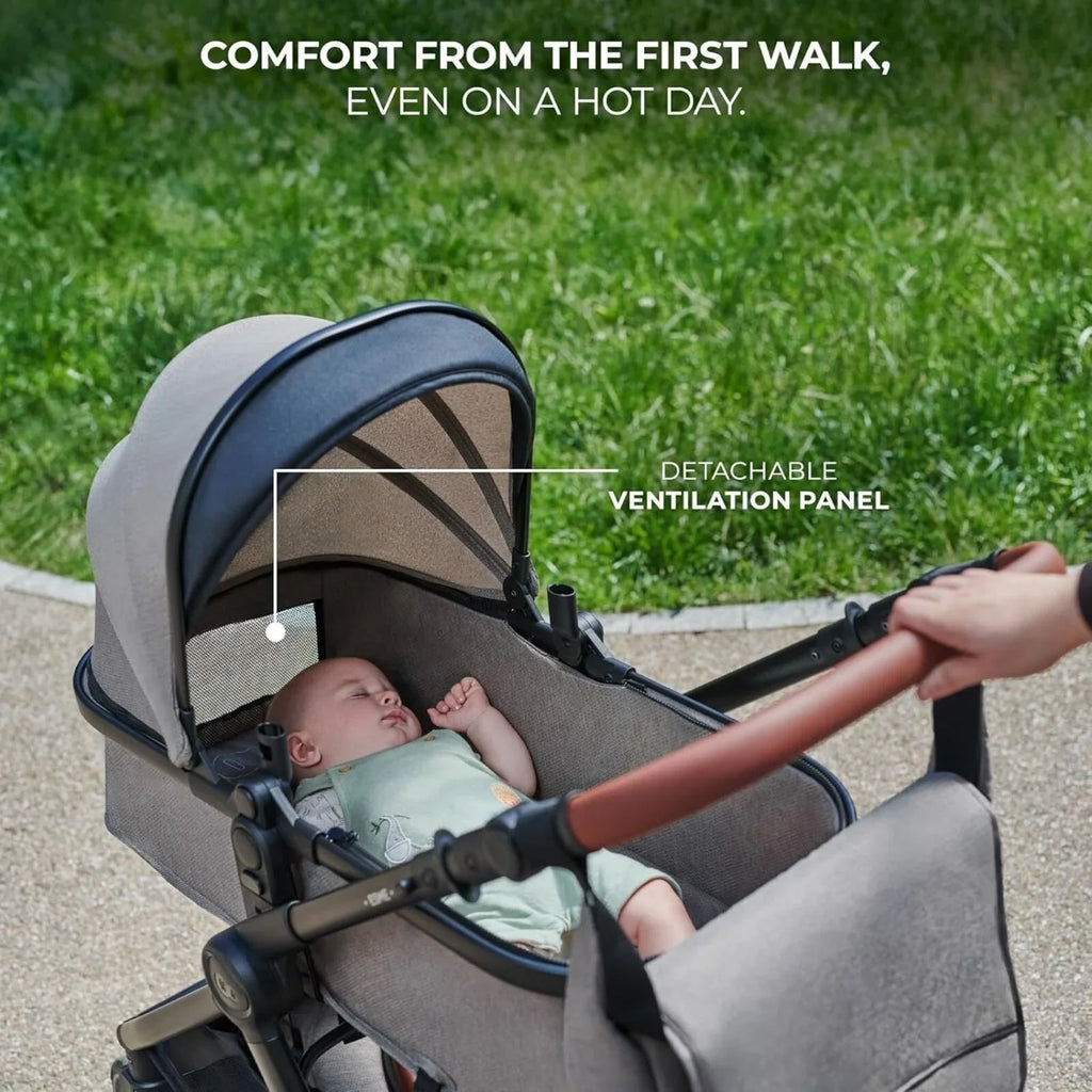 Kinderkraft Esme 3-in-1 Travel System with Mink Pro Car Seat - Moonlight Grey