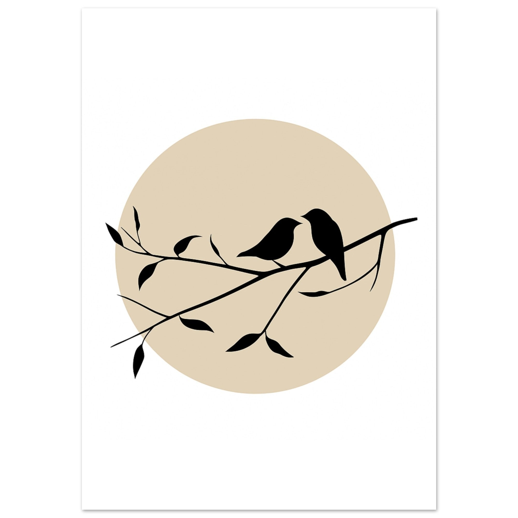 Bird Silhouette Poster – Minimalist Wall Art with Setting Sun | Nature Decor Gift