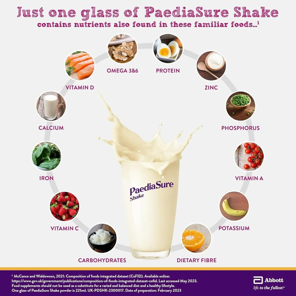 PaediaSure Shake Vanilla Flavoured Nutritional Supplement Powder for Kids 850g