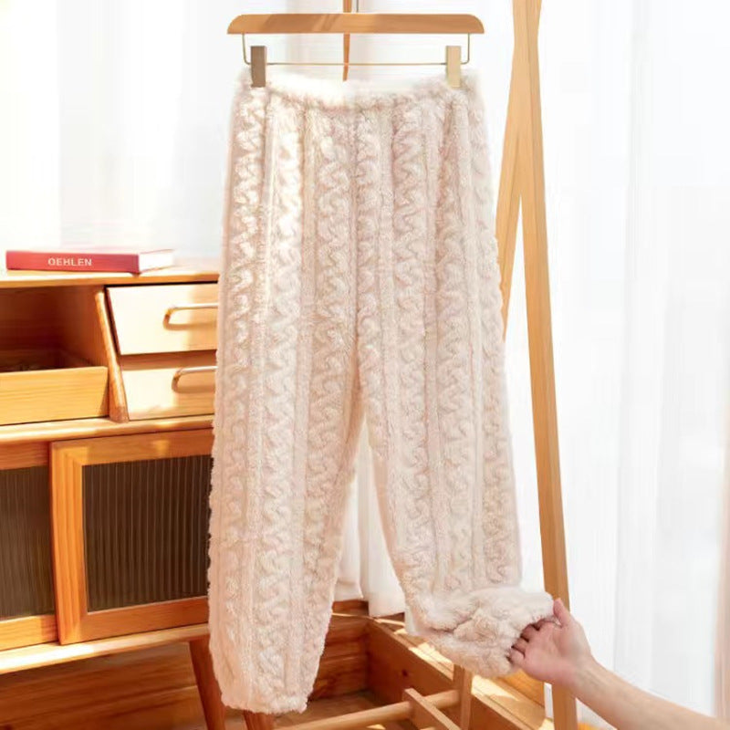 Women's Coral Fleece Thickened Warm Pants