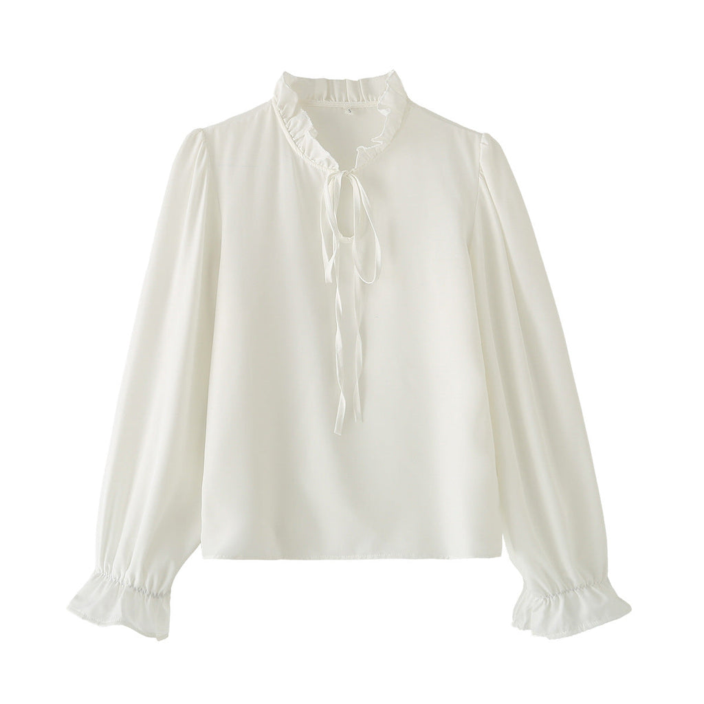 Camisole Long-sleeve Shirt And Skirt Set