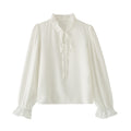 Camisole Long-sleeve Shirt And Skirt Set