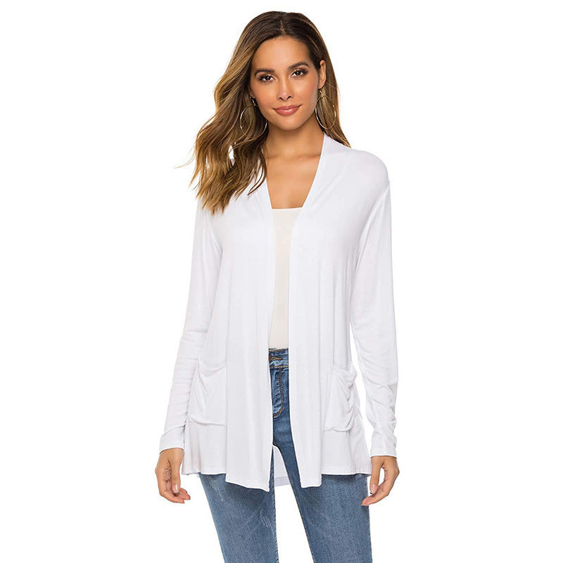 Versatile Cardigan Mid-length Long Sleeve Coat