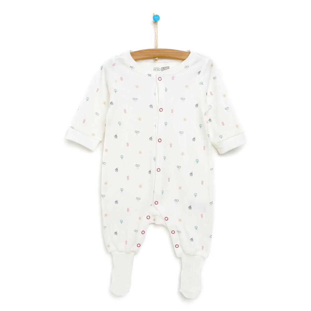 HelloBaby Newborn Baby Girl Footed Jumpsuit - Beige Melange