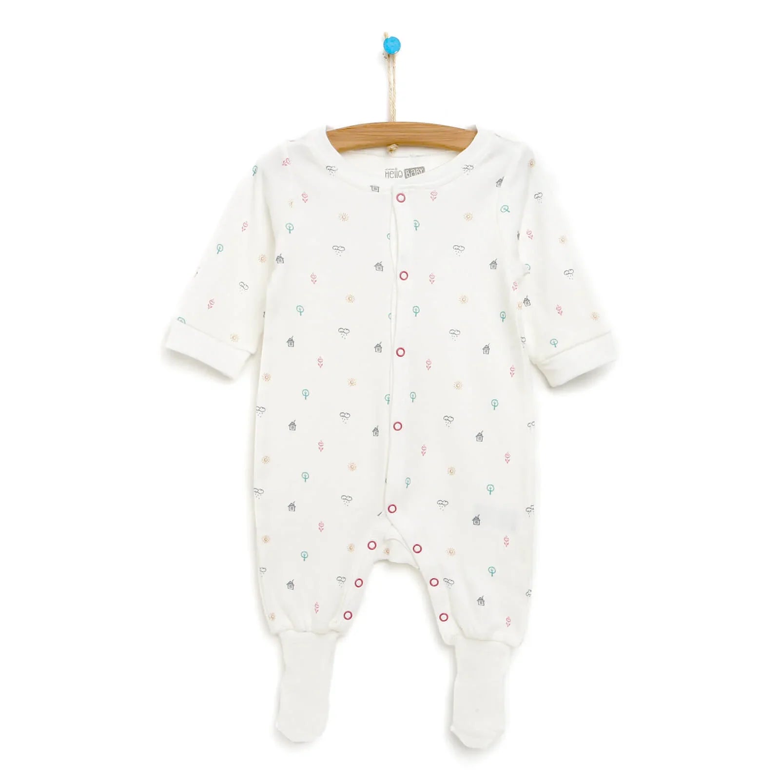 HelloBaby Newborn Baby Girl Footed Jumpsuit - Beige Melange