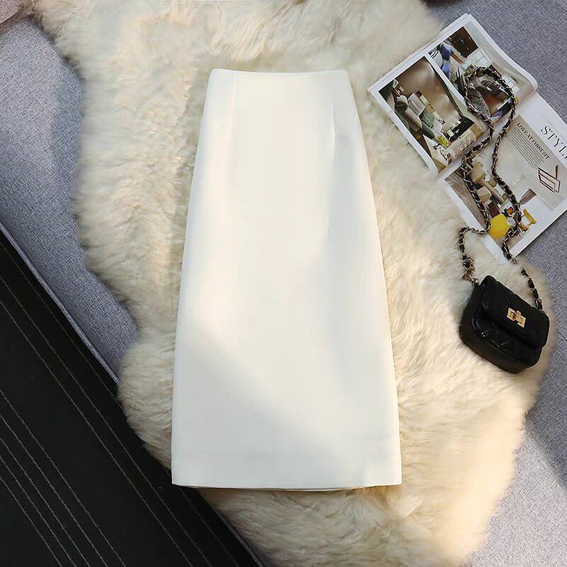 Women's Mid-length Straight Skirt Draping Effect