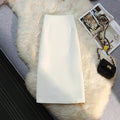 Women's Mid-length Straight Skirt Draping Effect