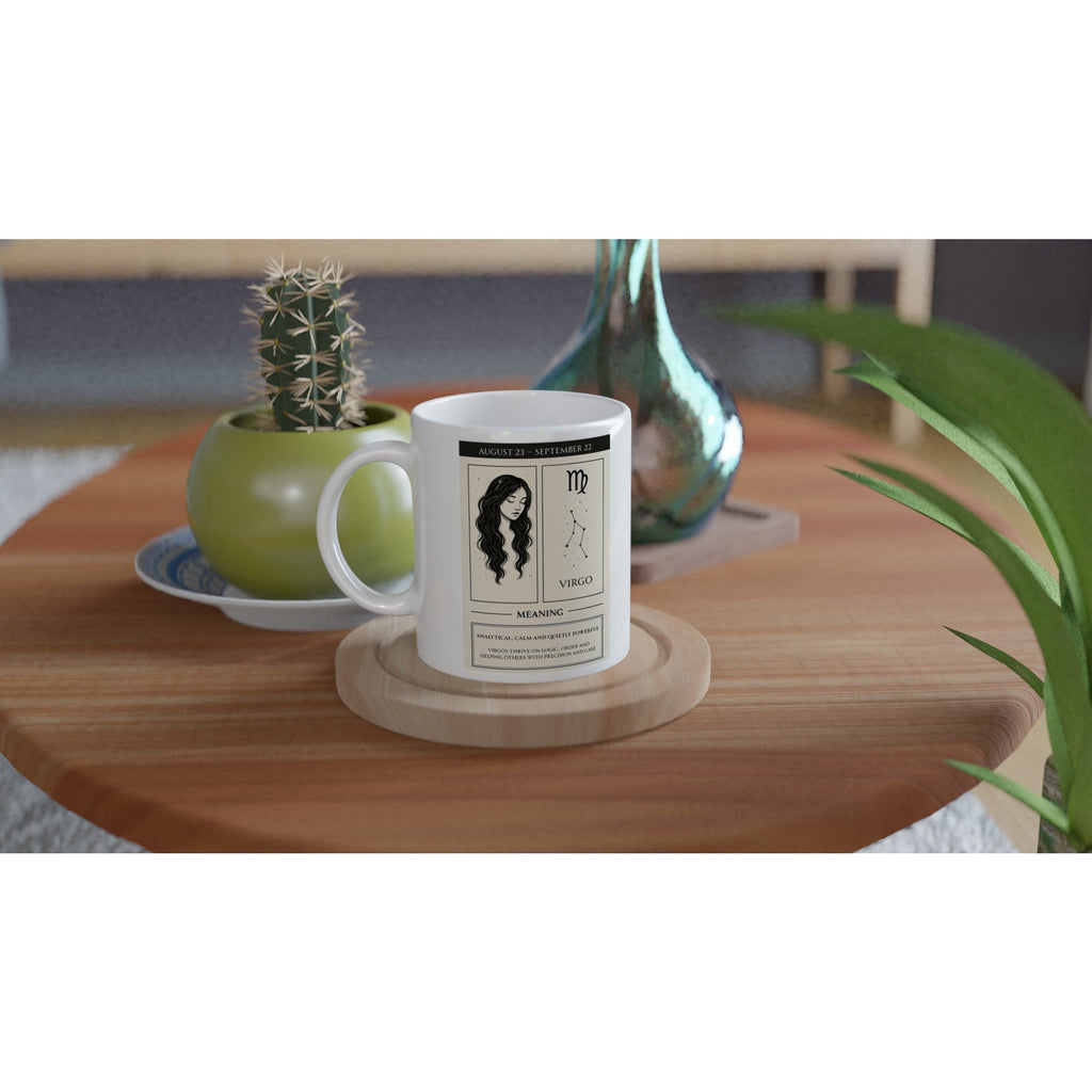 Virgo Zodiac Sign Mug - Ceramic Astrology Gift with Meaning - 11oz Dishwasher Safe Cup