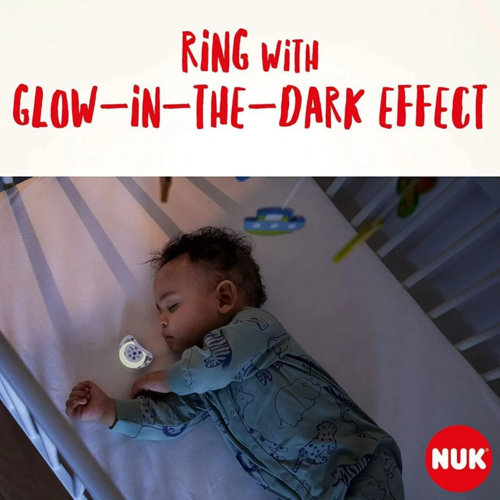 NUK Star Day & Night Soother 0-6 months Pack of 2 - Pink