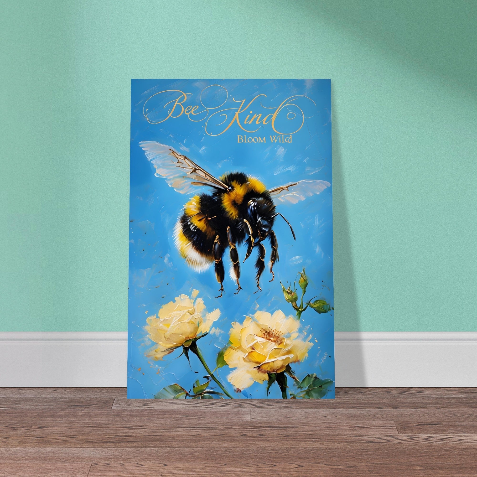 Bumblebee Flight Art Print – Vibrant Nature-Inspired Poster