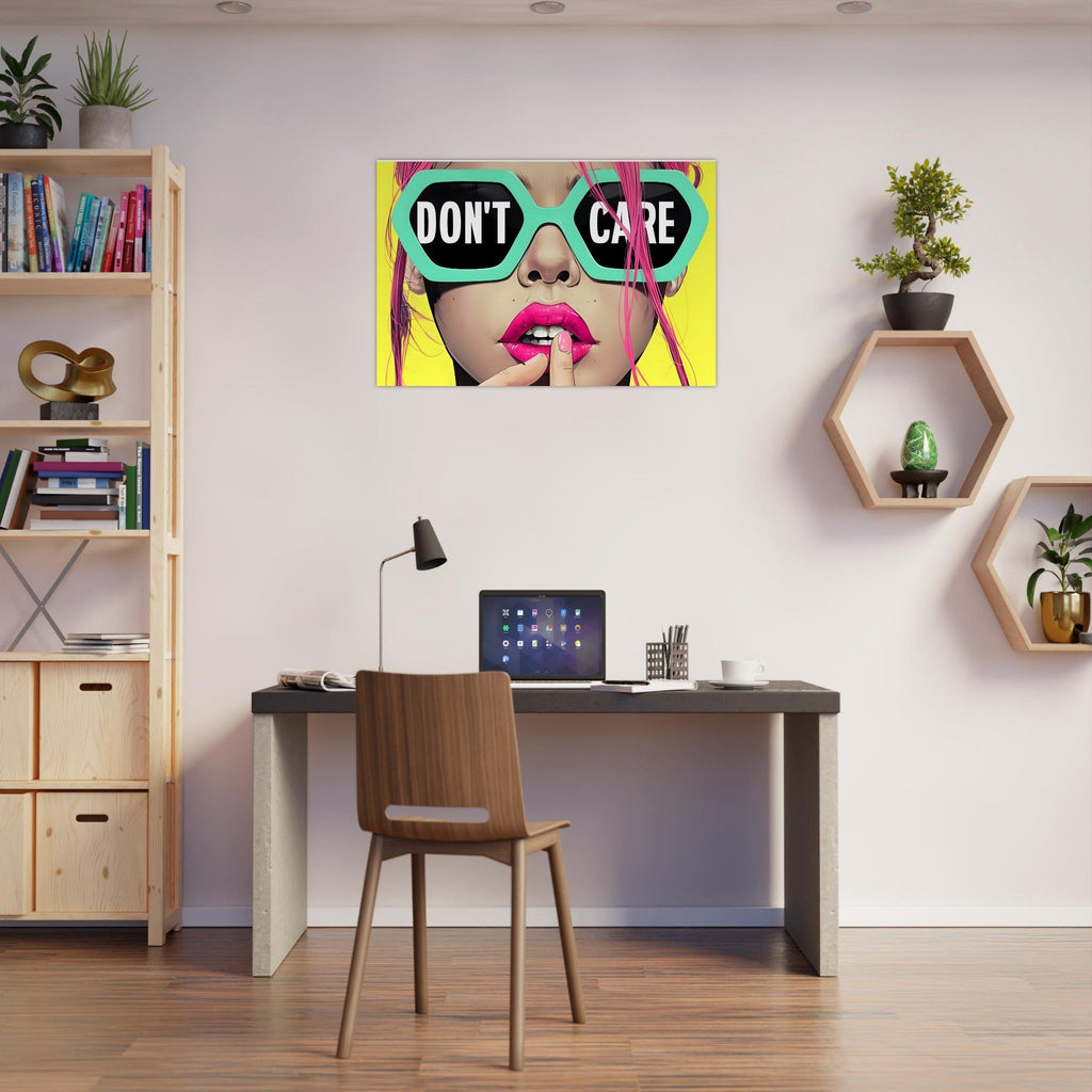 Bold Attitude Art Print | "I Don't Care" Motivational Poster | Unique Wall Decor Gift