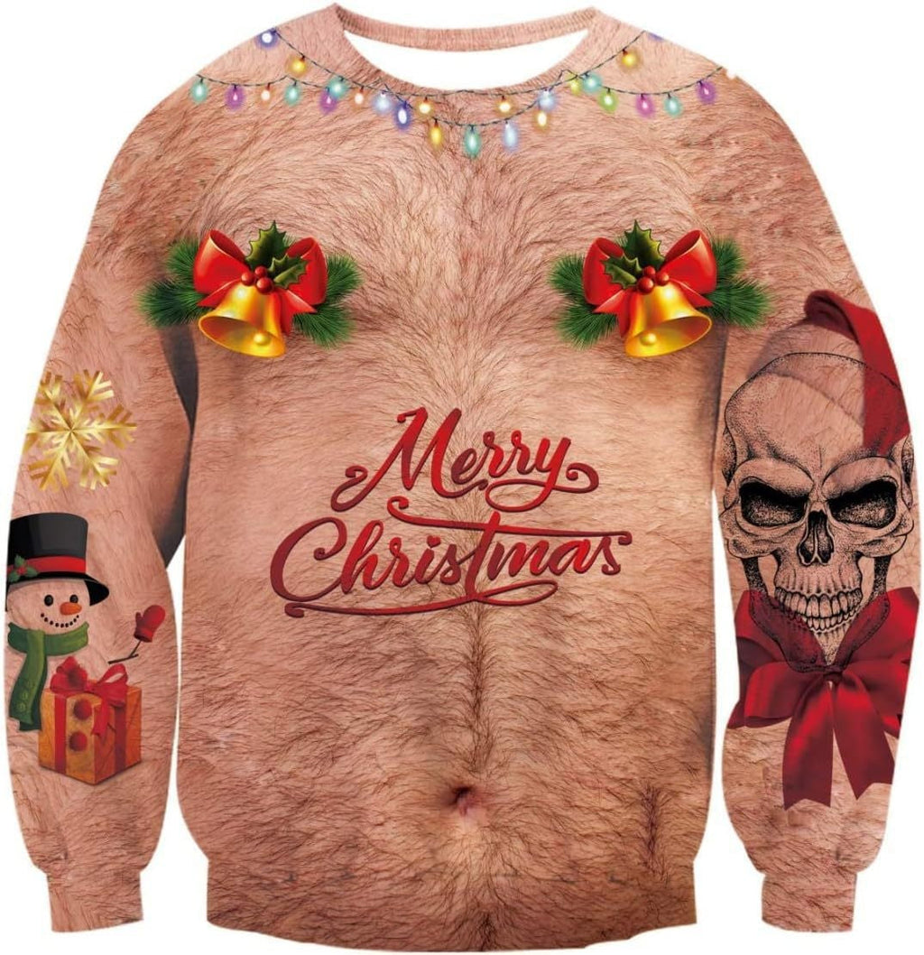 Crewneck Hoodie Sweatshirt With 3D Printed Graphic And Long Sleeves