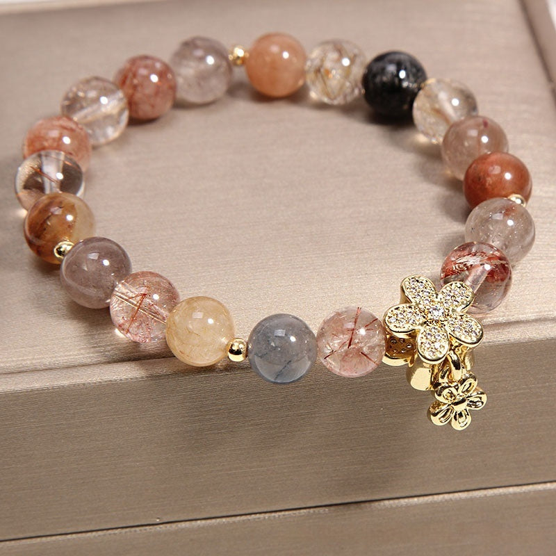 Gold Rutilated Quartz Bracelet Money Drawing And Luck Changing Business Prosperity Natural Crystal