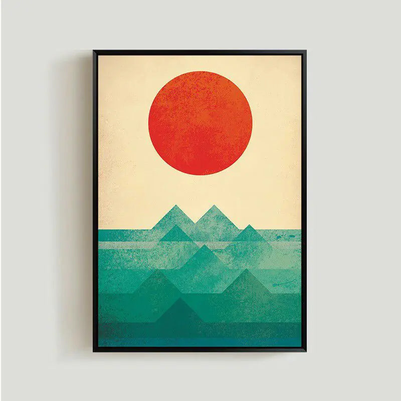 Abstract Sunrise Poster – Modern Wall Art Print for Living Room & Bedroom