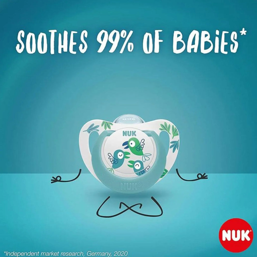 NUK Star Day & Night Soother 0-6 months Pack of 2 - Blue