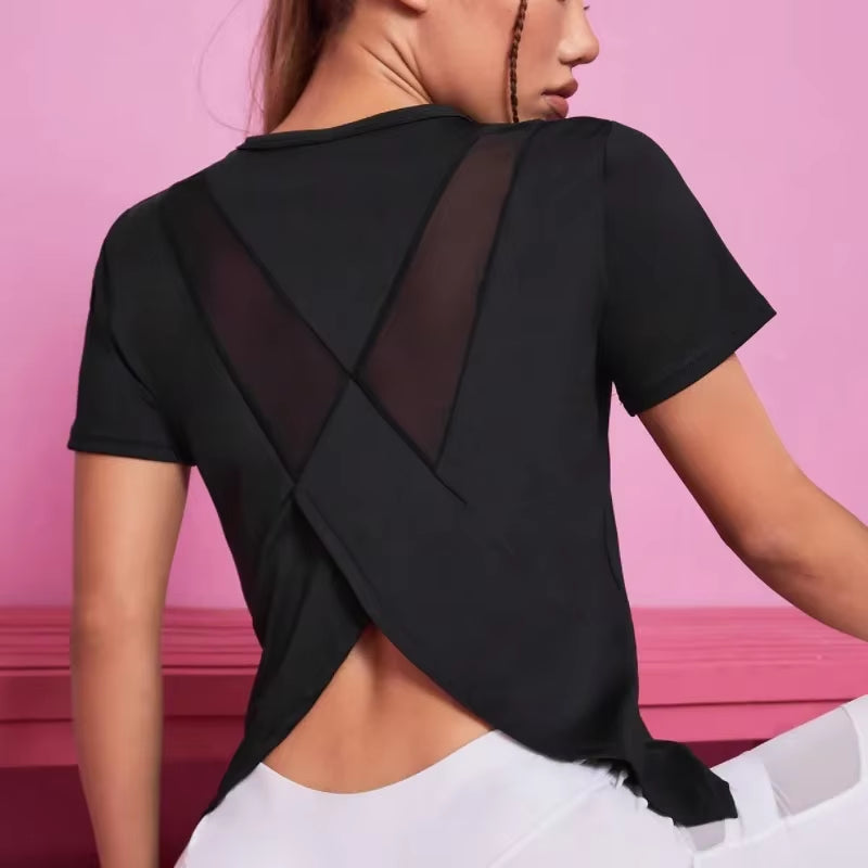 Women Seamless Yoga T-Shirt Female Fitness Crop Top Workout Gym Training Shirts Athletic Short Sleeve Yoga T-Shirts Sportswear