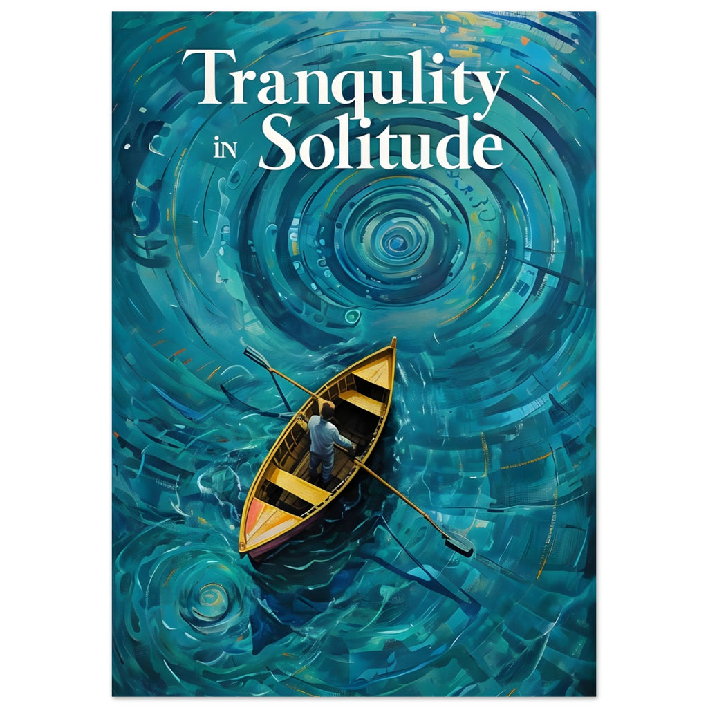 Surreal Boat Poster - Tranquility in Solitude - Stunning Teal Art Print