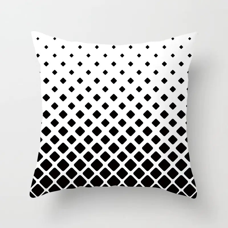 Yellow & Black Geometric Pillow Cover – Modern Abstract Cushion Case 45×45cm