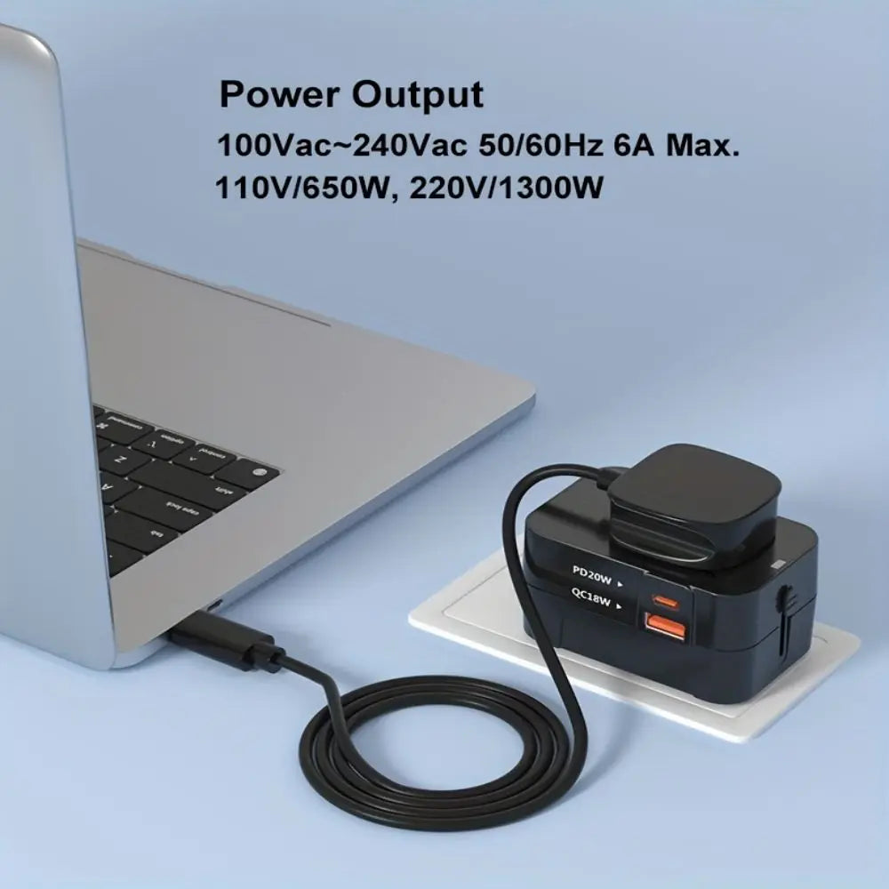 Universal Travel Adapter International All in One PD20W & QC18W Power Plug Wall Charger USB C Charging Ports for USA EU UK AU