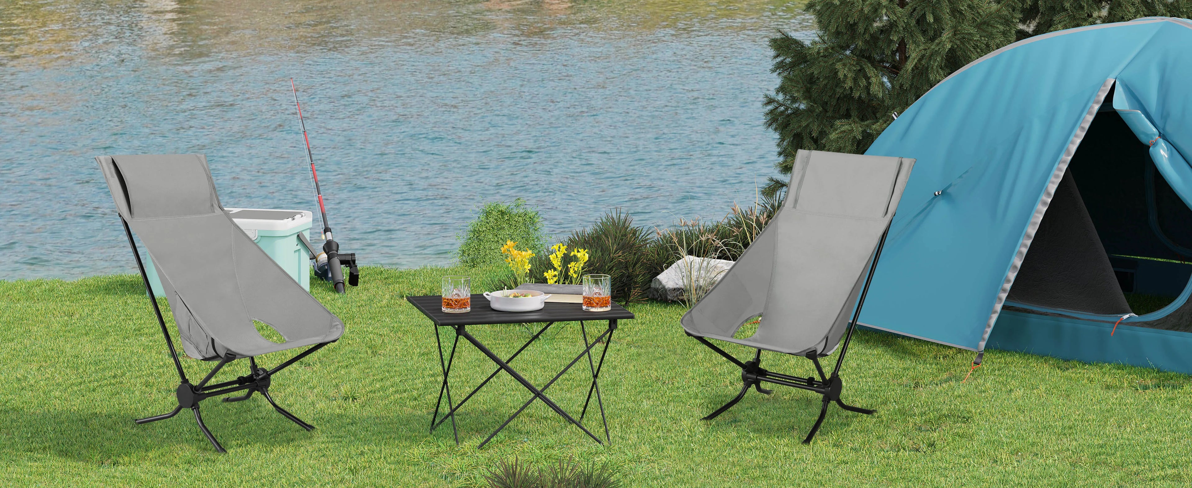 WOLTU Folding Camping Chair Ultralight Aluminium Outdoor Lounge Fishing Chair with Carry Bag for Outdoor Beach Garden BBQ Picnic