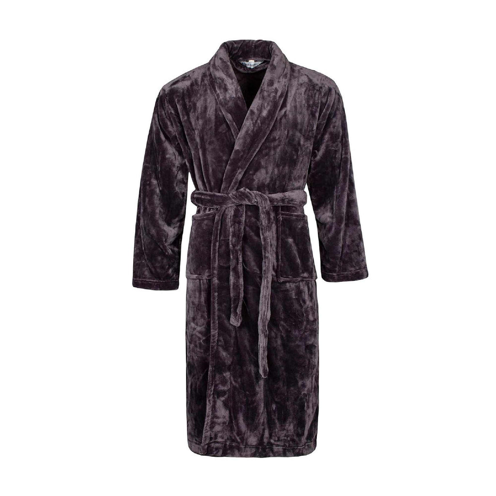 Mens Soft Fleece Warm Bathrobe Dressing Gown for Winter