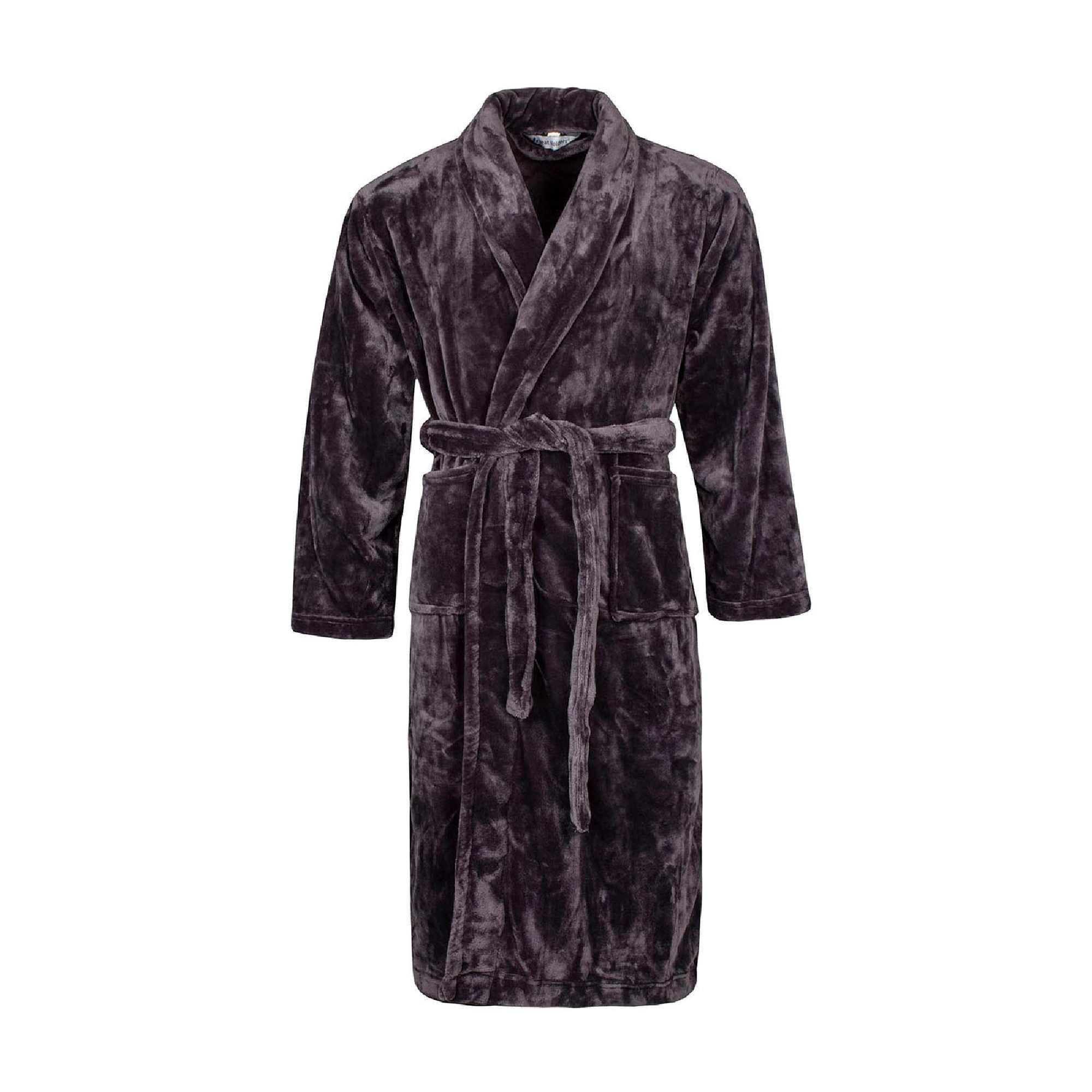 Mens Soft Fleece Warm Bathrobe Dressing Gown for Winter