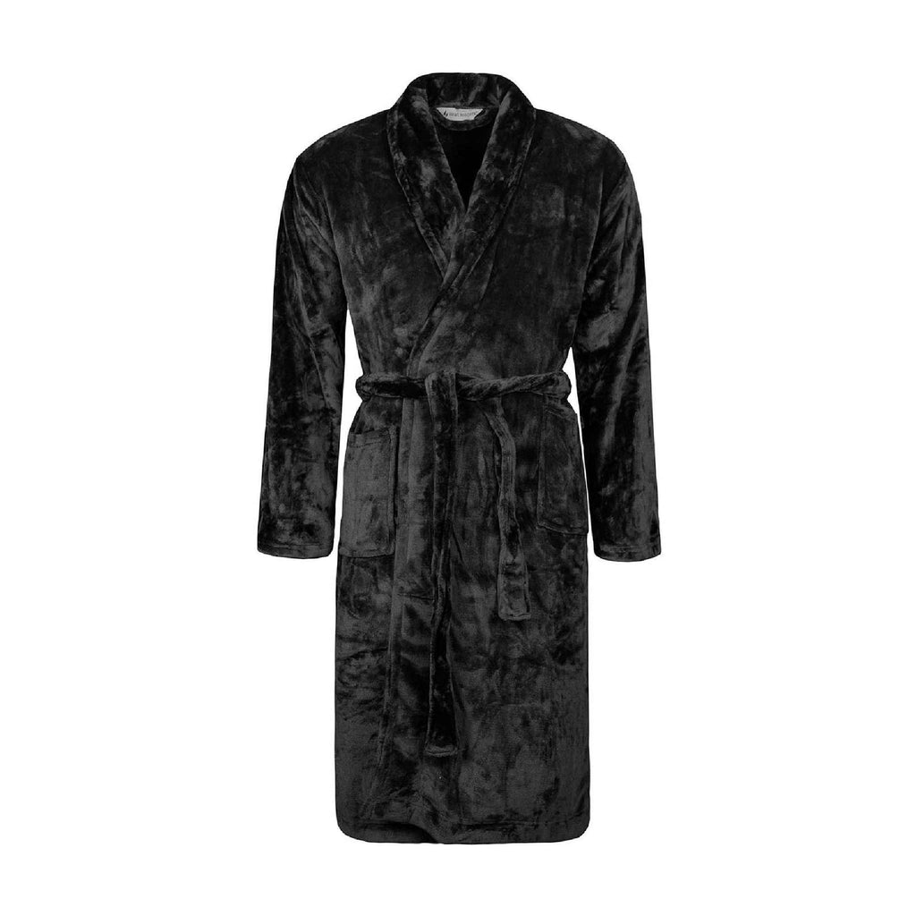 Mens Soft Fleece Warm Bathrobe Dressing Gown for Winter