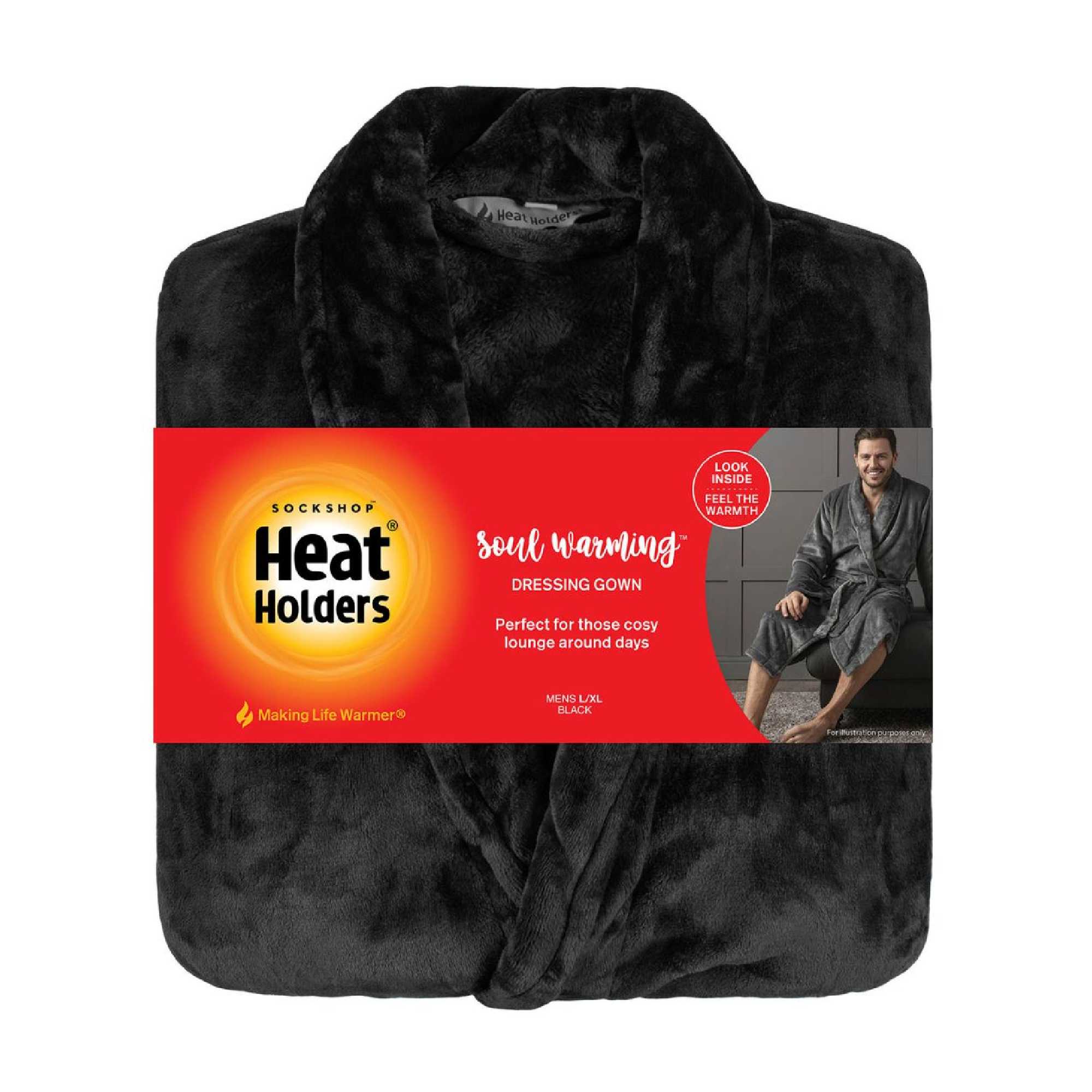 Mens Soft Fleece Warm Bathrobe Dressing Gown for Winter
