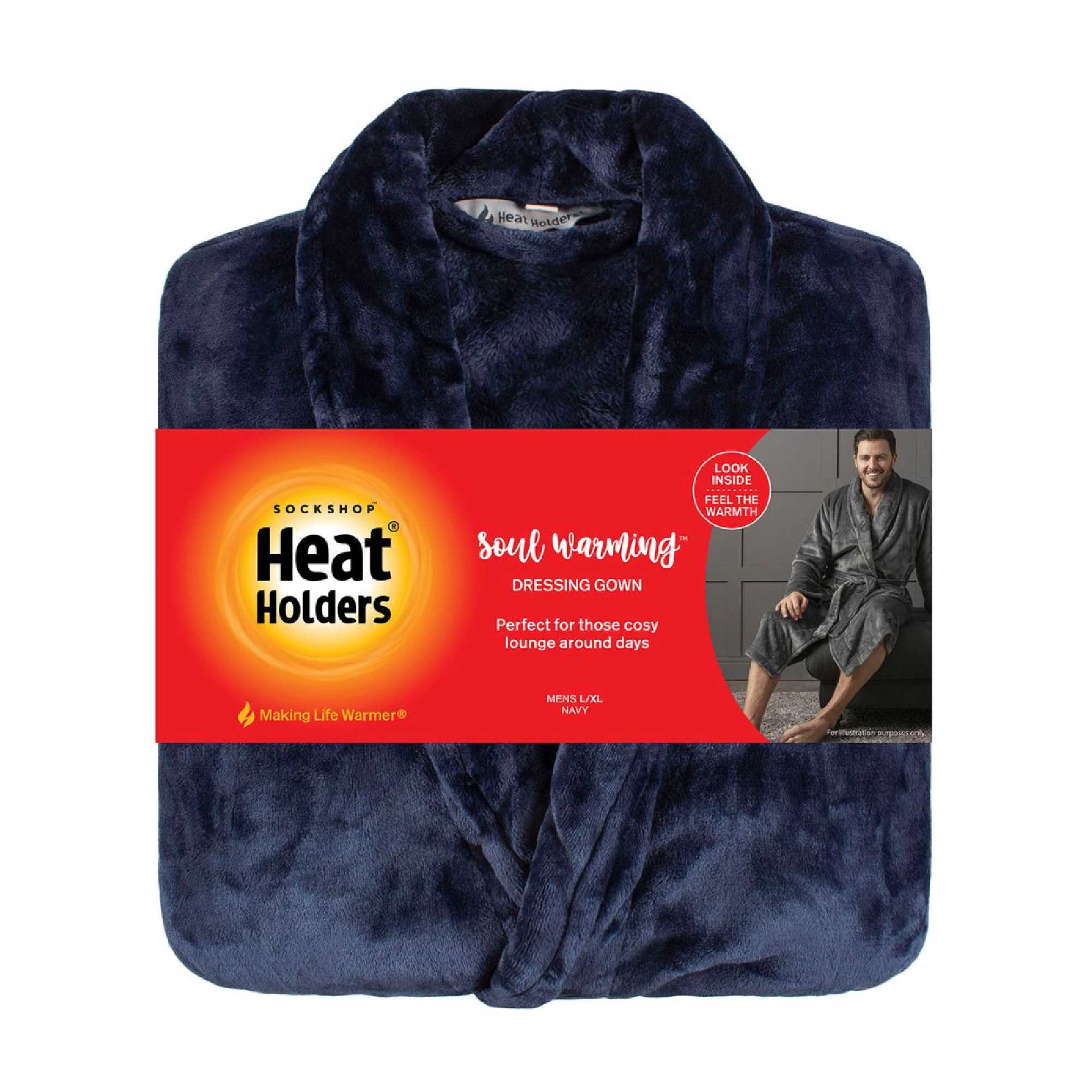 Mens Soft Fleece Warm Bathrobe Dressing Gown for Winter
