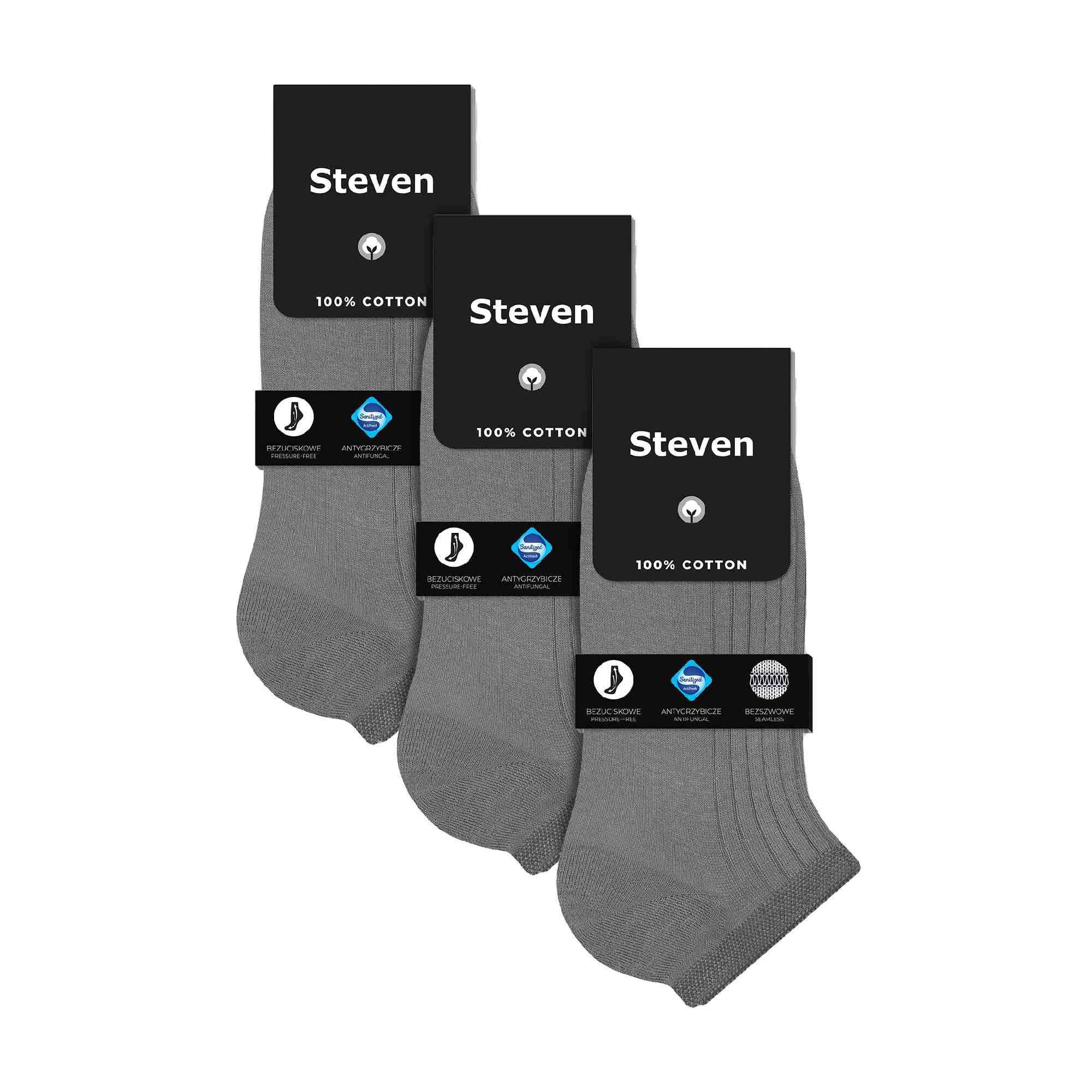 3 Pack Mens 100% Ankle Cotton Socks (2 Sizes)