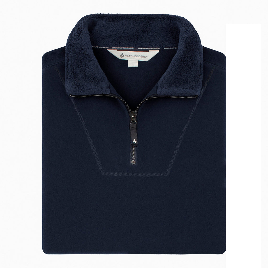 Mens Thermal Soft 1/4 Zip Top Fleece with High Collar