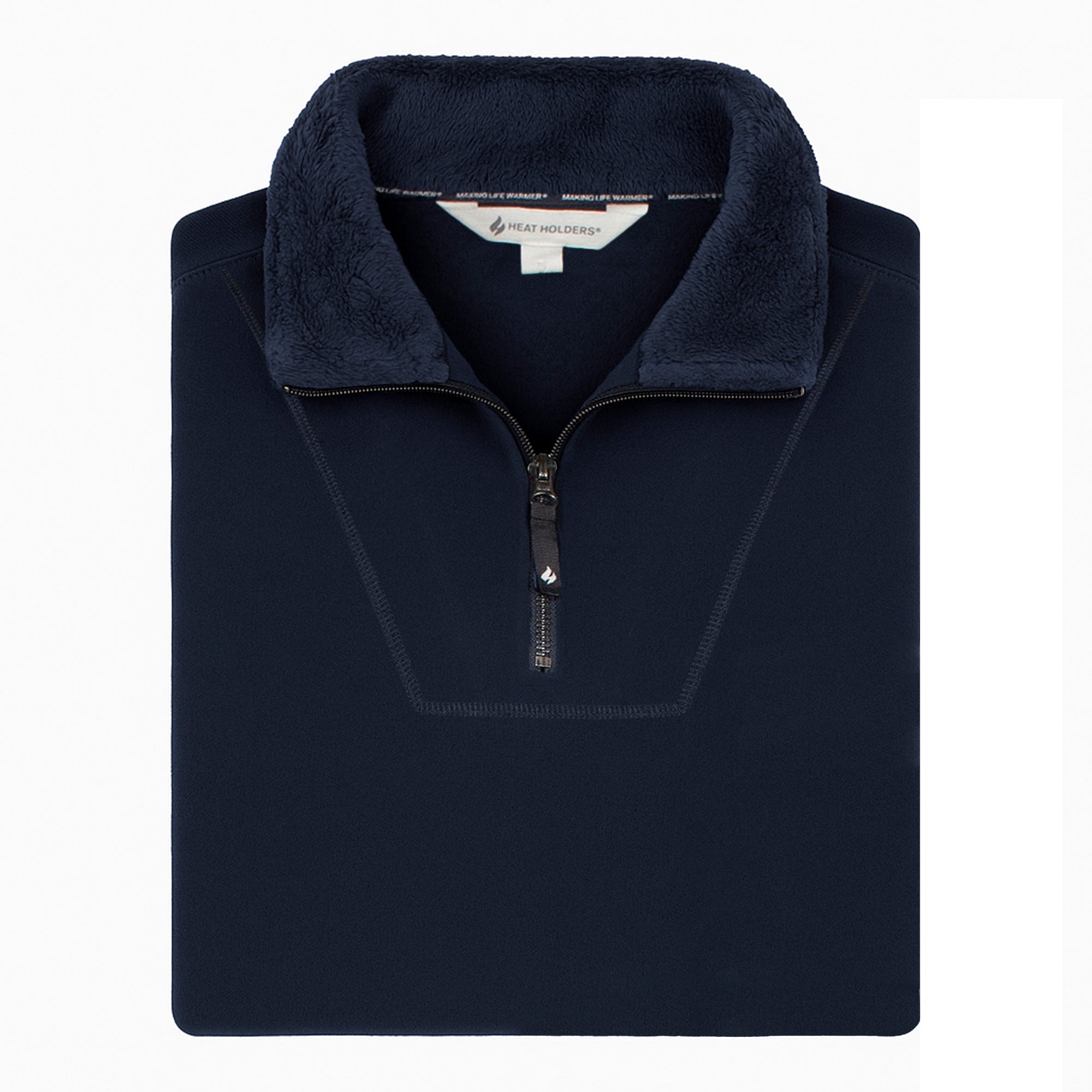 Mens Thermal Soft 1/4 Zip Top Fleece with High Collar