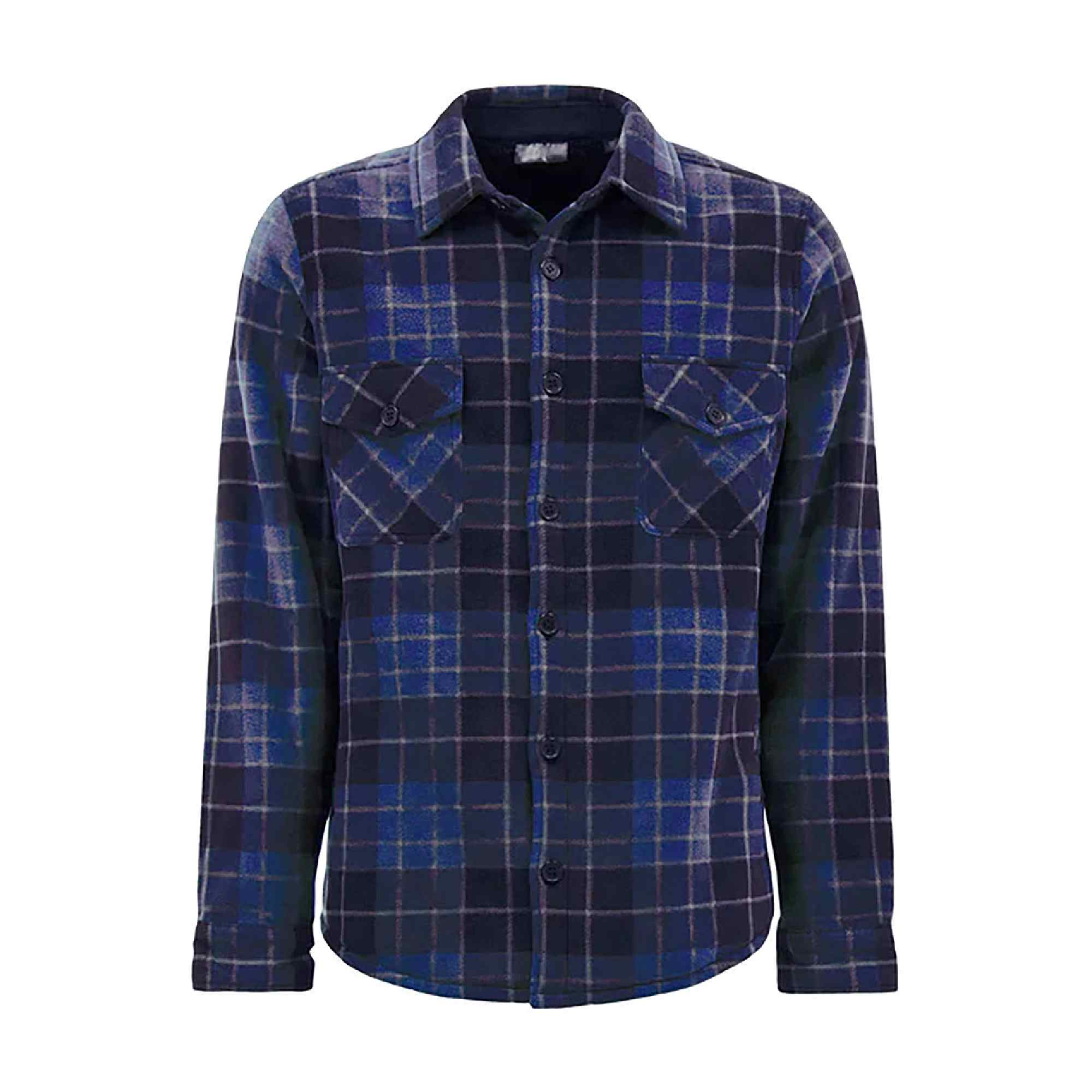 Mens Quilted Plaid Pattern Thermal Long Sleeve Winter Jacket