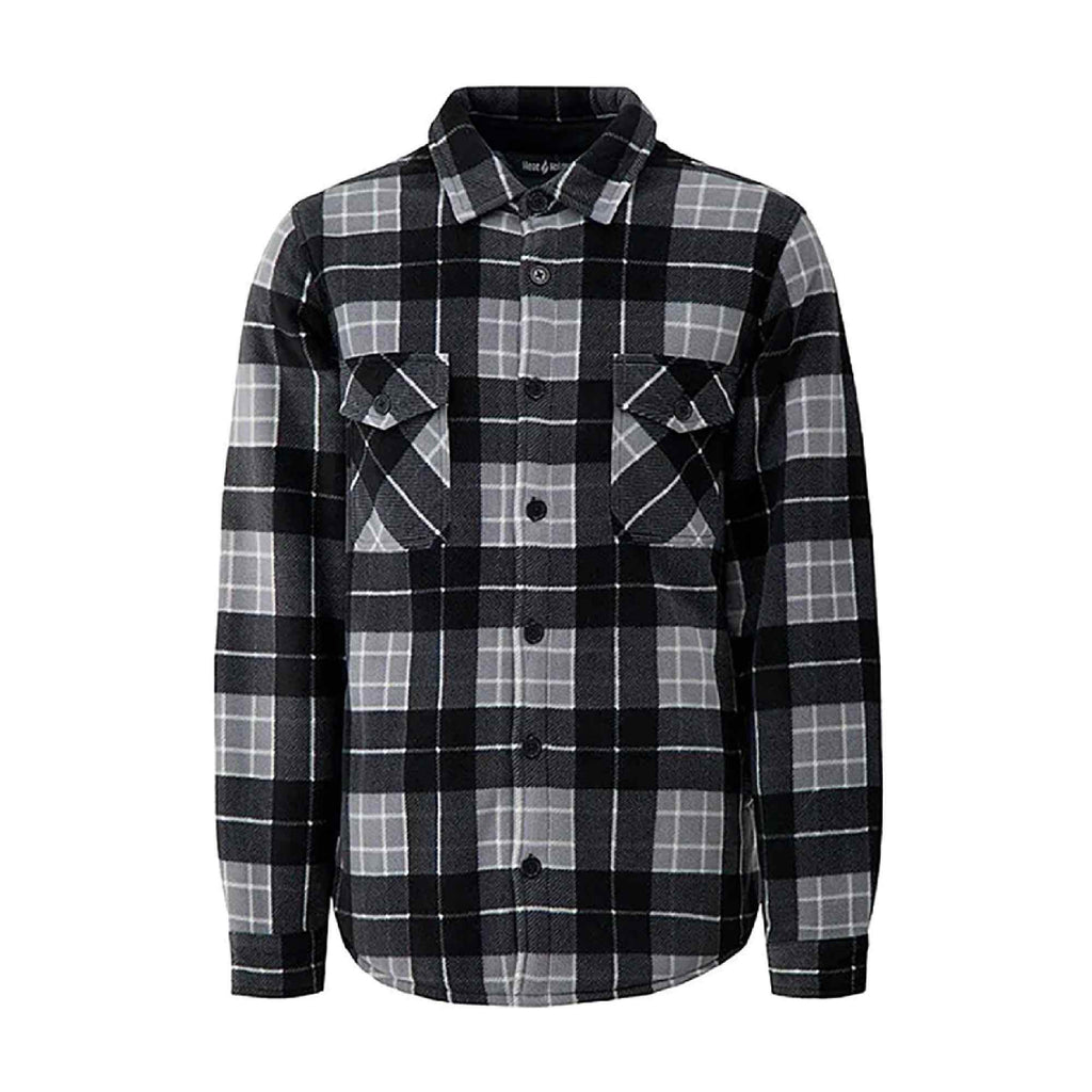 Mens Quilted Plaid Pattern Thermal Long Sleeve Winter Jacket