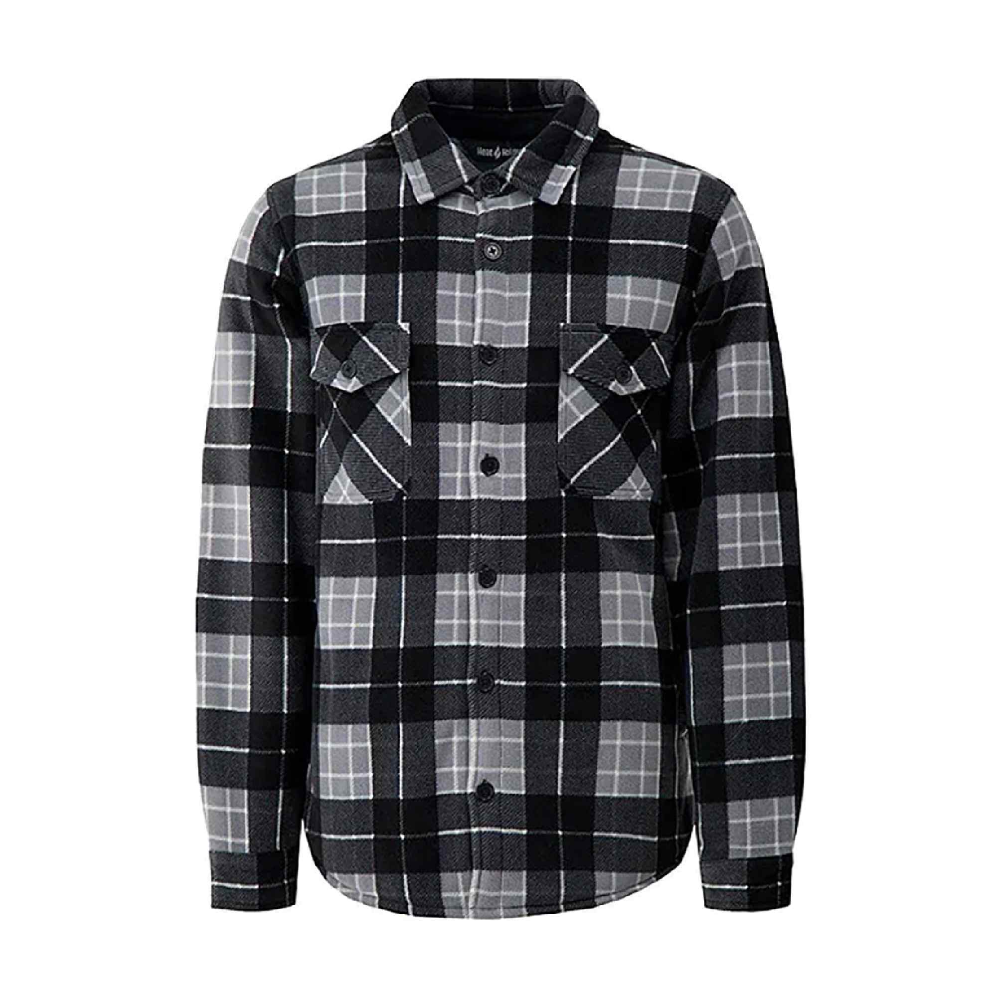 Mens Quilted Plaid Pattern Thermal Long Sleeve Winter Jacket