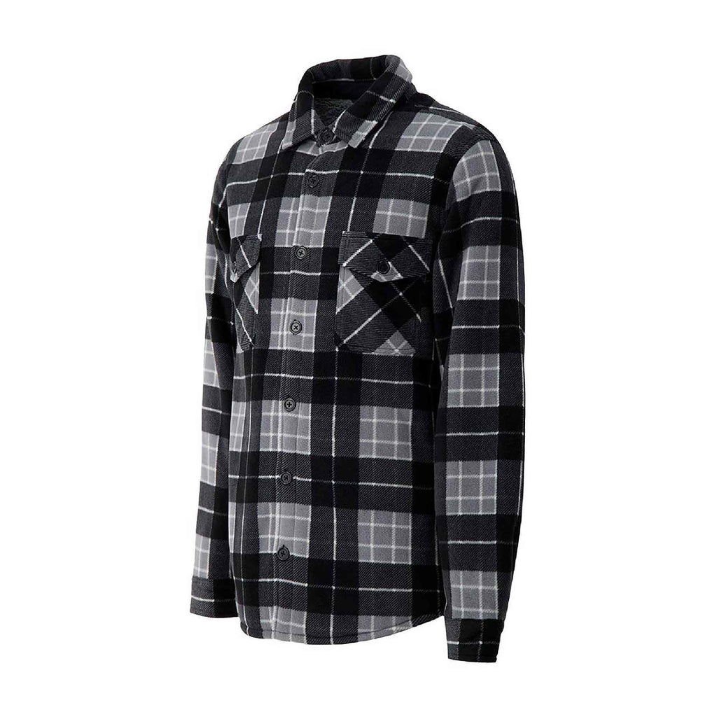 Mens Quilted Plaid Pattern Thermal Long Sleeve Winter Jacket