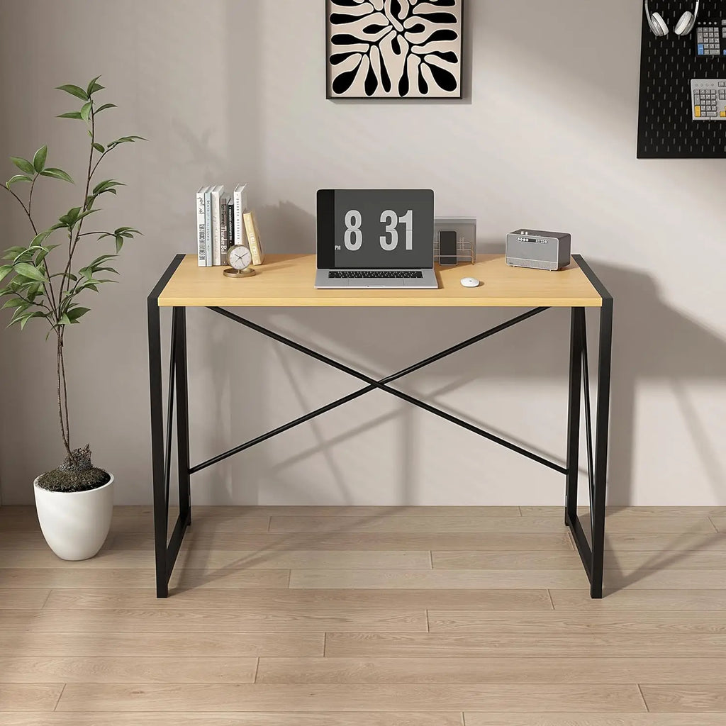 mcc direct Folding Desk Workstation Foldable Computer Desk for Office Home Study Writing Table No Assembly Miami-80cm