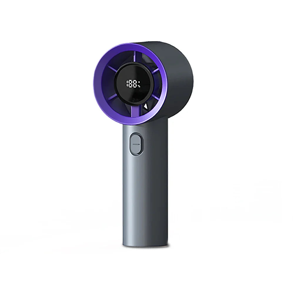 Portable Handheld Fan Compact 5-Speed USB Rechargeable Fan Outdoor Personal Travel Fan with Digital Display Mini Desk Home Fan