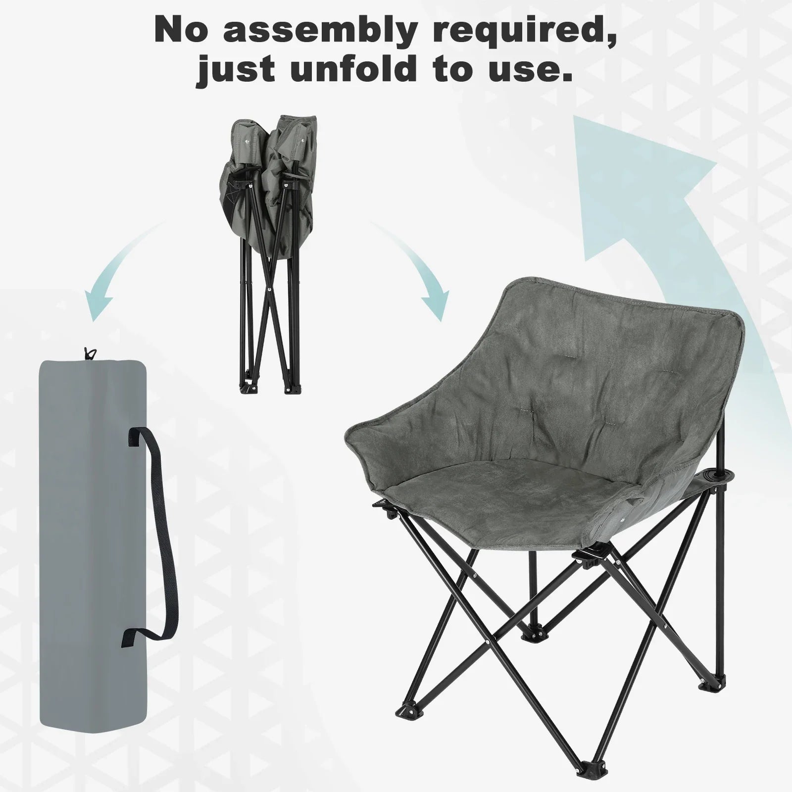 1PC Foldable Camping Lightweight Portable Fishing Chair Folding Armchair with Padded Seat Carry Bag  for Outdoor Beach Picnic