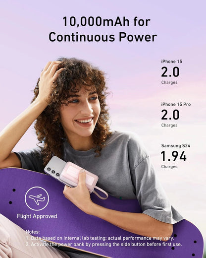 Anker Zolo 10000mAh 30W Power Bank Built-In Cable