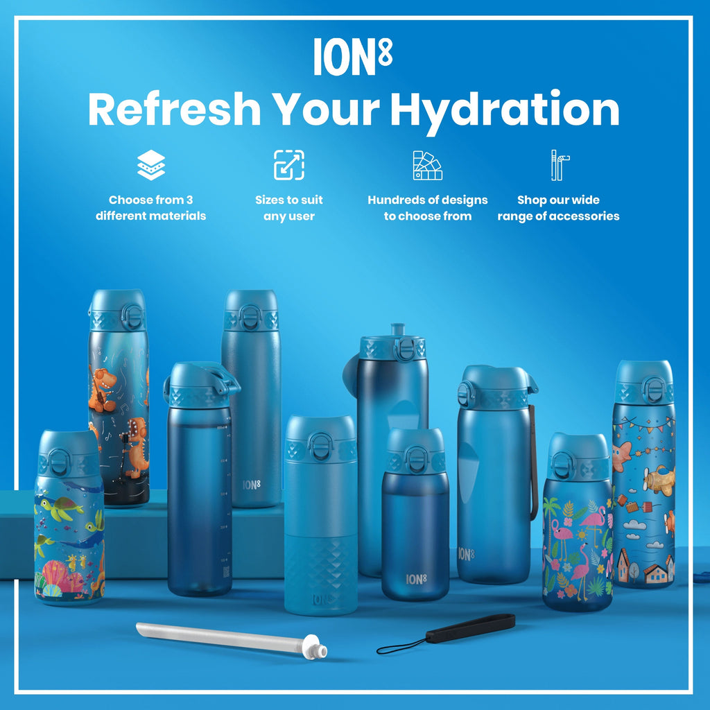 Leak Proof Kids Water Bottle, Recyclon, Blue, 350ml (12oz)