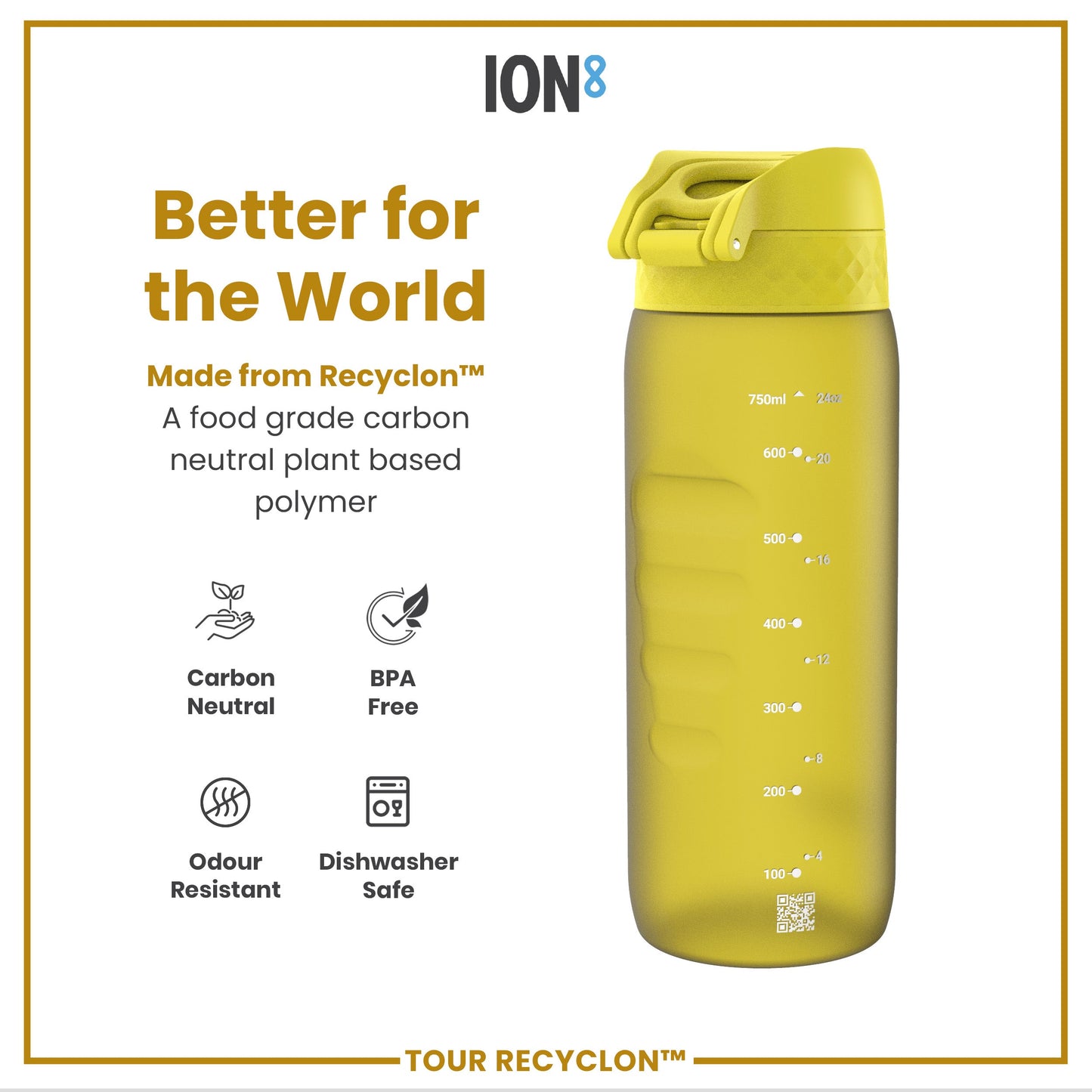 Bottle, Recyclon, Yellow, 750ml