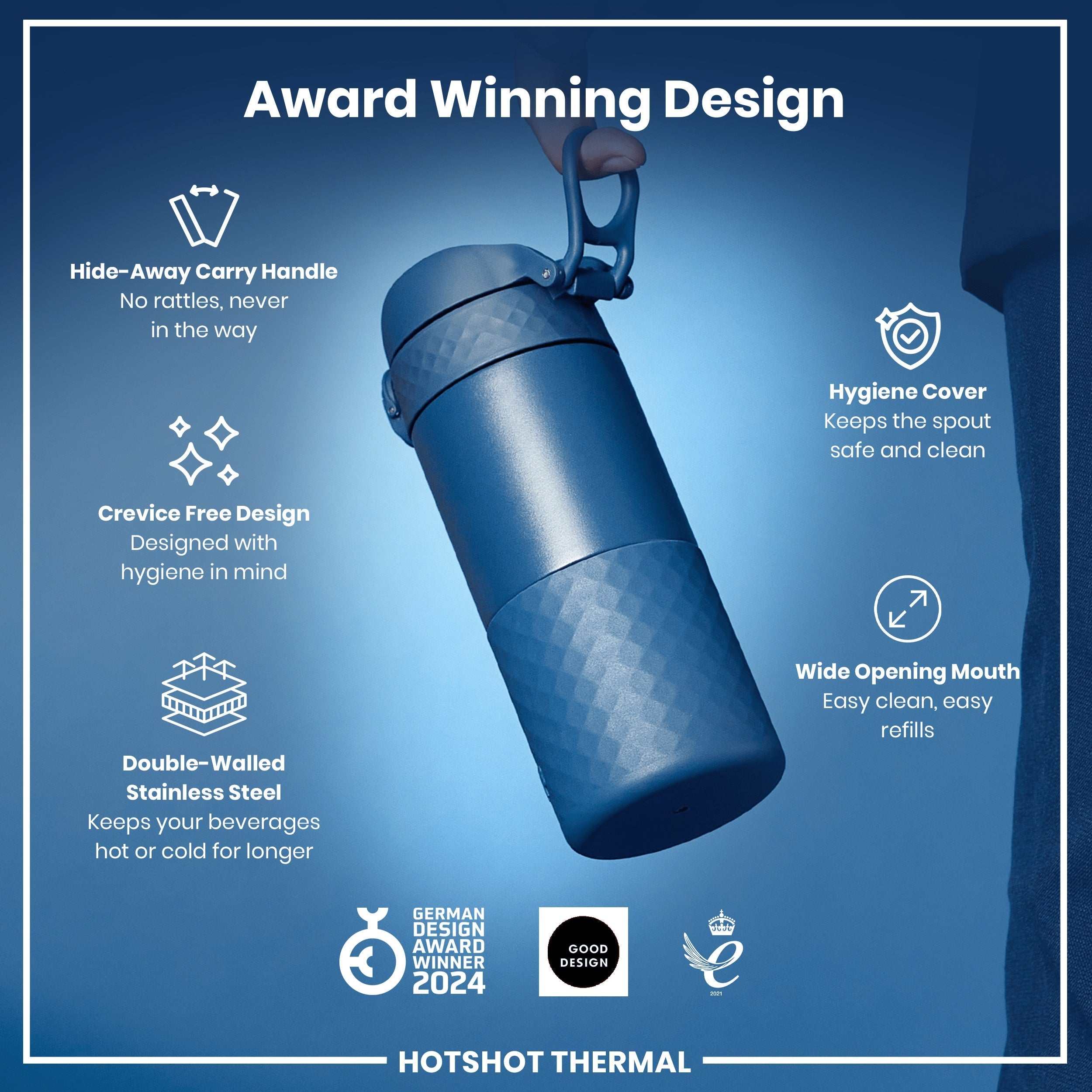 Insulated Steel, Travel Mug, Ash Navy, 360ml