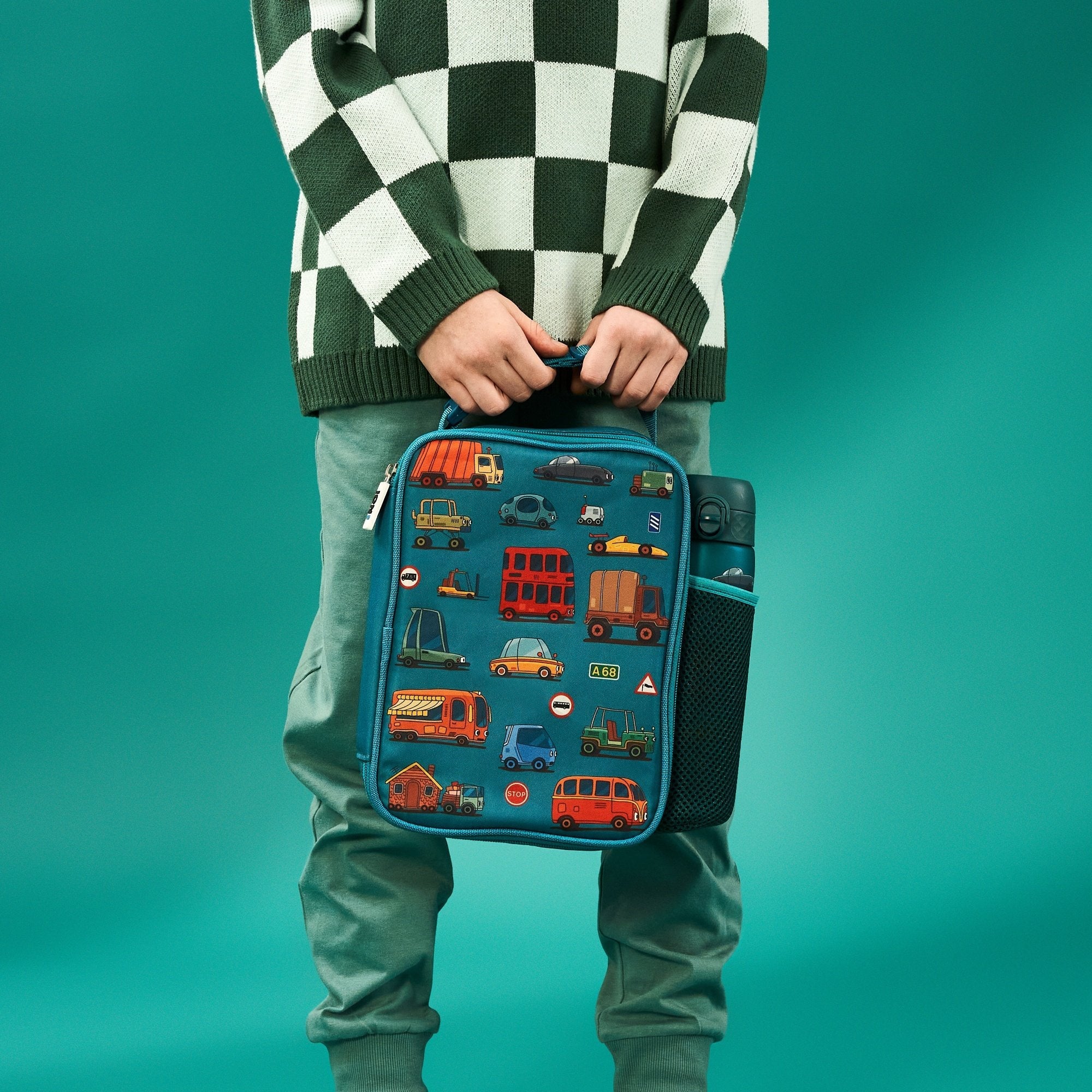 Kids Lunch Bag, Insulated, Automobiles, Medium