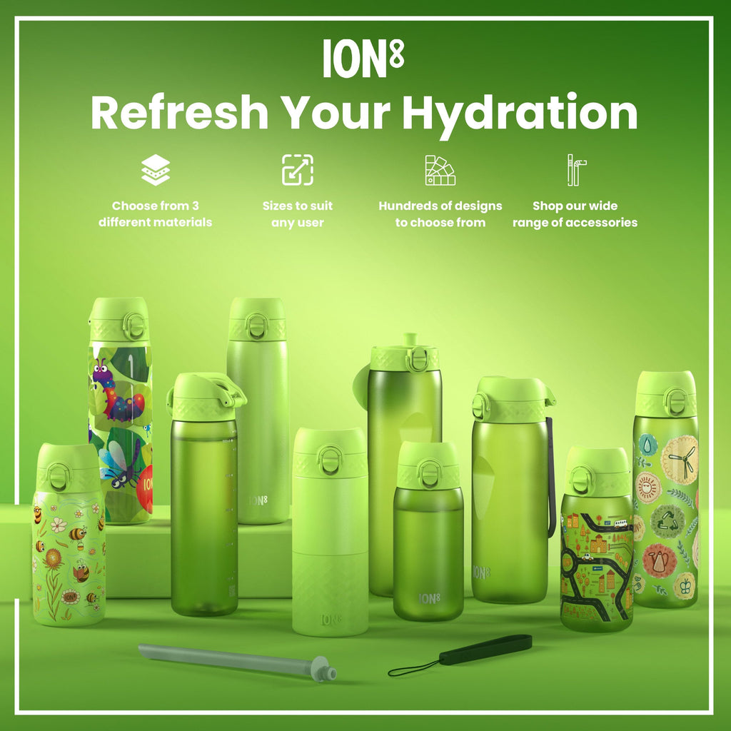 Leak Proof 1 Litre Water Bottle, Stainless Steel, Khaki Green, 1L