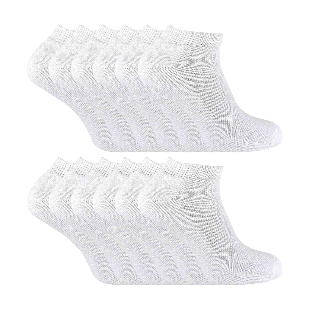 12 Pack Boys & Girls Breathable Bamboo Low Cut Running Socks