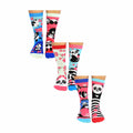 6 Pack Ladies Bamboo Panda Design Odd Socks in Gift Box